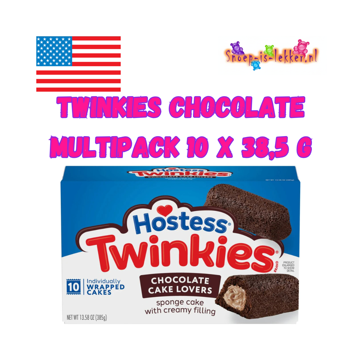 Hostess Twinkies Chocolate Multipack (10 x 38.5g)