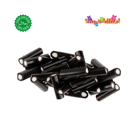 Filled licorice sticks white