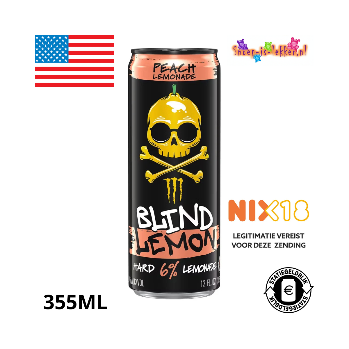 Monster Blind Lemon Peach Lemonade 6% 355ml