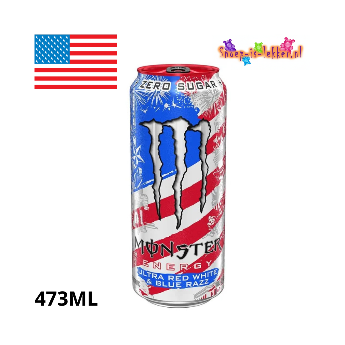 Monster Energy Red White Blue Razz 473ml